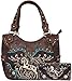 Tooled Leather Laser Cut Western Style Horse Cowgirl Purse Country Totes Women Handbag Everyday Shoulder Bags Wallet Set (Coffee)