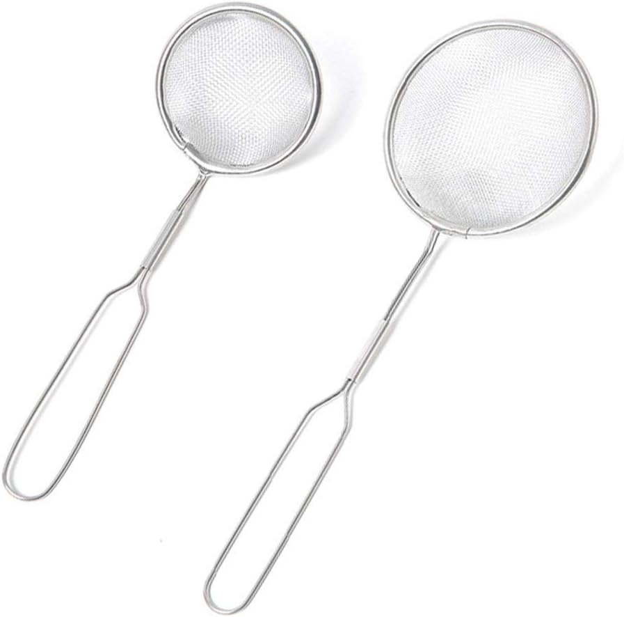 Strainers Stainless Steel Skimmer Filter Professional Grade Skimmer Powerful Colander, Designed for Chefs and Commercial Kitchens (Silver) Strainer Set (Size : S) ()