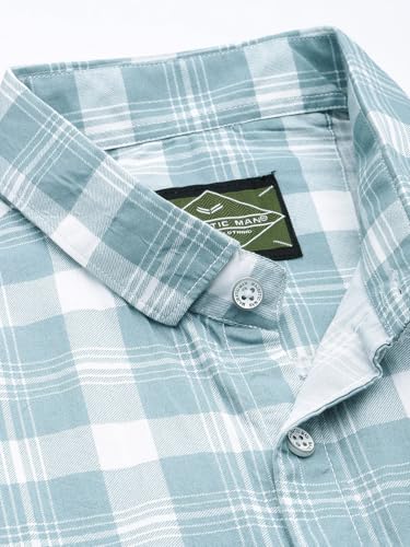 Image of Majestic Man Men Box Checkered Slim Fit Cotton Casual Shirt