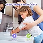 PERRYHOME Kids Makeup Set for Girl 56 Pcs Washable Real Cosmetic, Non-Toxic Frozen Toys Toddler Makeup Kit, Frozen Princess Dress up Game Christmas & Birthday Girl Gift for 3-12(Frozen Purple) - Image 4