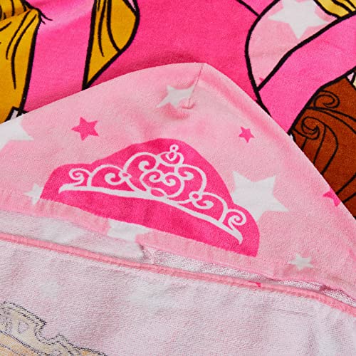 Disney Kids Princess Hooded Towel 100% Cotton Girls Poncho Large Childrens Bathtowel Beach Pool Warm Wrap Swimming Changing Cover Up - Image 4