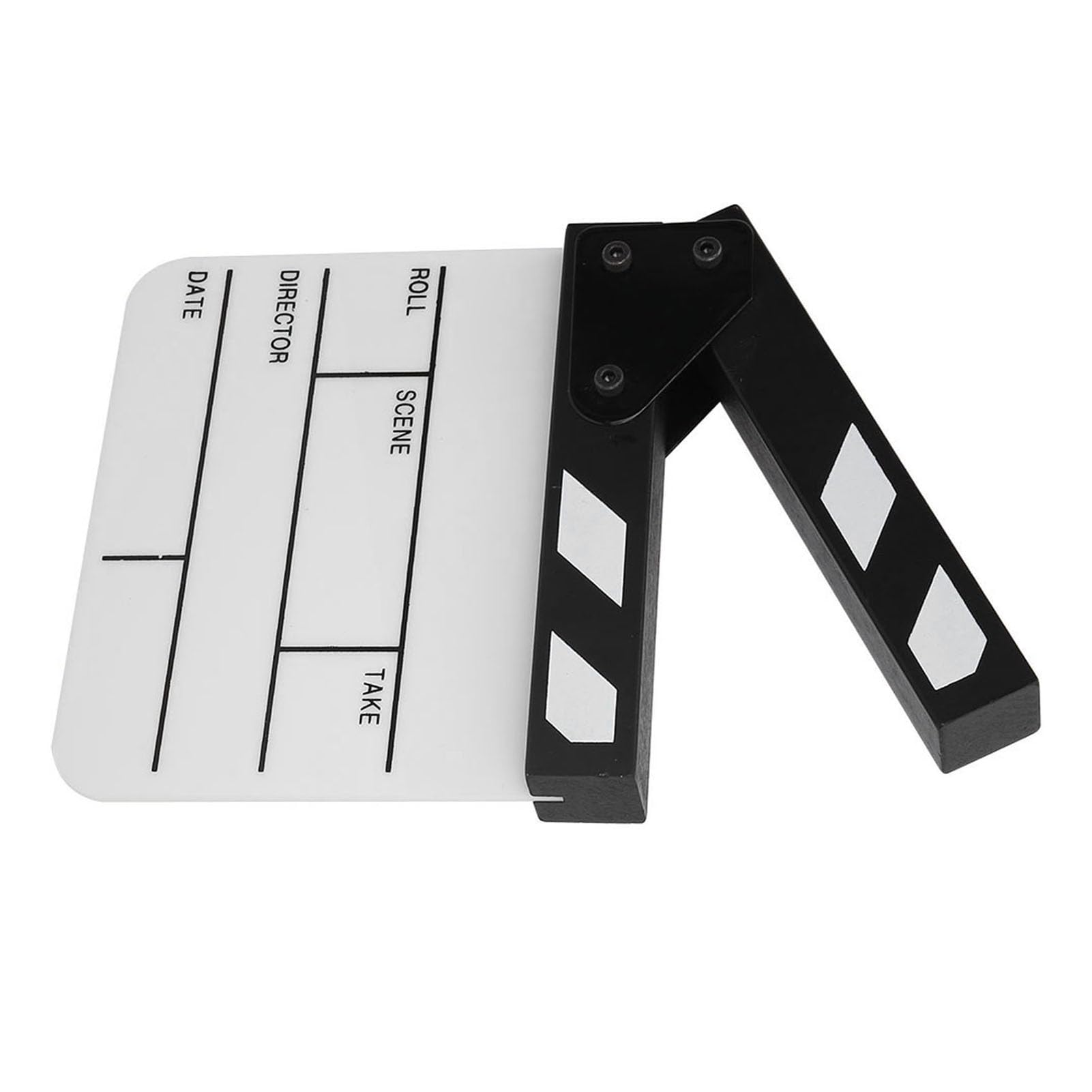 Mini Acrylic Director Scene Clapperboard, Lightweight Action Board with Magnet Inside, for Shoot Props, Advertisement, Home Decoration (Black and White whiteboard PAV1BWE3S)