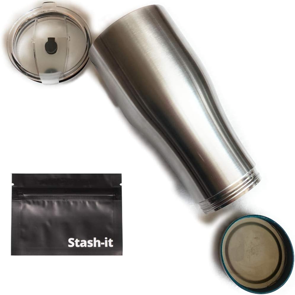 Coffee Mug Diversion Safe by Stash-it for hot/cold drinks with Big Clever Dry Hiding Spot for Cash,Driver's license, Credit Cards, Keys.Bottom Compartment Unscrews to store and hide Your Valuables. - - 