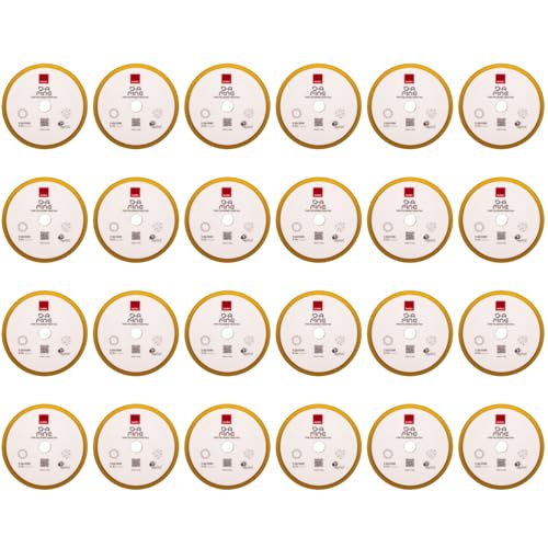 Image of RUPES 9.DA150M Pack of 24 Yellow D-A Fine Finishing Foam Pads 150mm | Ideal for Paint Correction & Gloss Enhancement | Moderate to Fine Defect Removal | Compatible with 5 inch Backing Plate