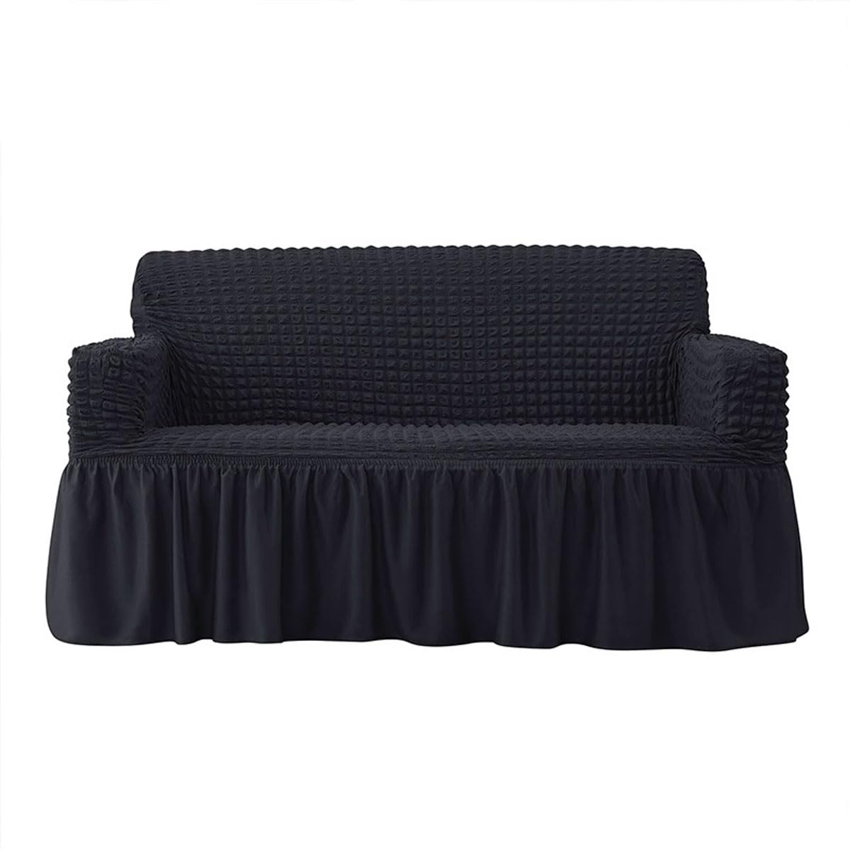Snqzo K Sofa Covers With Skirt High Stretch Sofa Slipcover 1/2/3/4 Seater Super Soft Couch Covers Non-Slip Sofa Slipcover Spandex Couch Cover Washable Sofa Cover For C(Size:2 Seater(140-185Cm),Color:k)