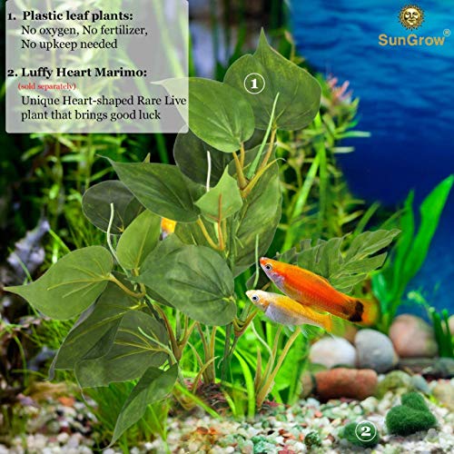 SunGrow Pianta Finta Con Foglie in Plastica, per Acquari Con Acqua Dolce O Salata E Terrari, Ultra Realistica, Medie Dimensioni (25,4 Cm) - Image 7