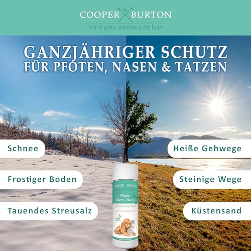 COOPER & BURTON Pfoten-, Nasen- & Schnauzenbalsam für Hunde & Katzen | Schutz vor Hitze, Kälte & Salz | Bienenwachs Propolis Carnaubau- u. Wollwachs | antibakteriell, sicher beim Ablecken | Made in DE