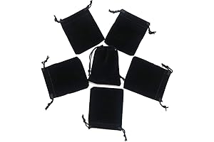 20-Piece HRX Small Black Velvet Drawstring Pouches for Jewelry and Small Gifts