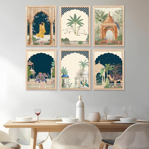 Image of Pichwai paintinng framed wall Painting for Living Room Bedroom Office Room Decor - Frame for Home Decor and Wall Decor (Design 5, 13x17 inch, Standard Packaging)