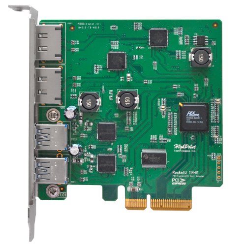 HighPoint RocketU 1144E PCIe 2.0 x4 USB Controller 2X 6Gb/s E-SATA Ports and 2X USB 3.0 Type A Ports.