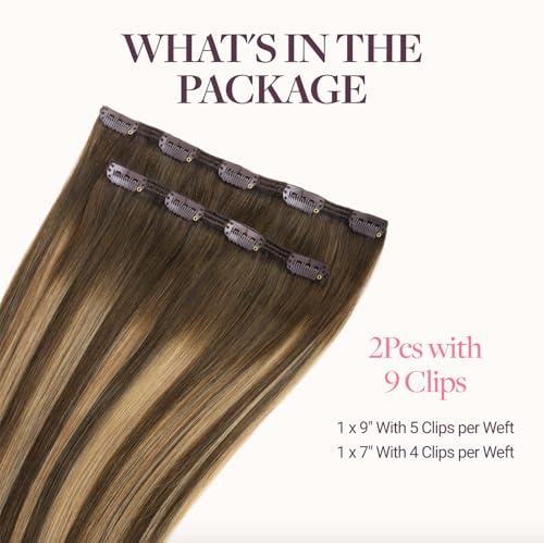 Image of GOO GOO Clip in Hair Extensions Real Human Hair Back Fill Extension 2Pcs
