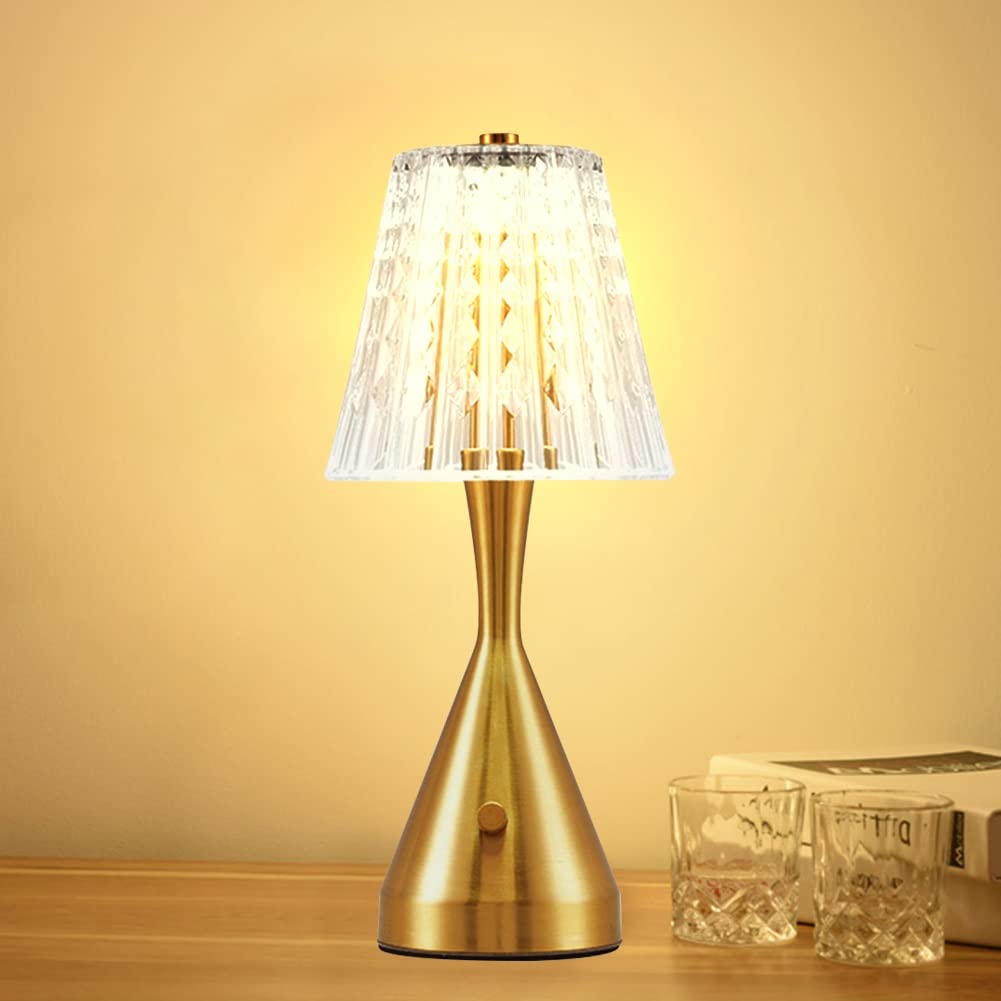 Lámparas de Mesa para Dormitorio Lámpara de Escritorio LED inalámbrica Sensor táctil Lámpara Recargable a batería Lámpara de Metal Lámpara de Lectura Regulable para Dormitorio (A)