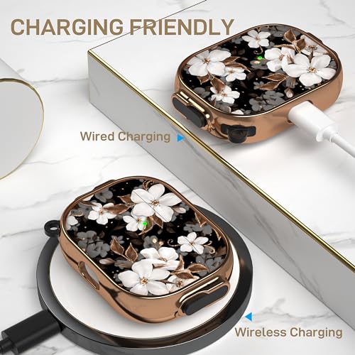 Image of Maxjoy for AirPods Pro 2nd /1st Generation Case with Lock, Cute AirPods Pro 2 Case Lock Protective Hard AirPod Pro Cover for Women Men with Keychain for Airpod Pro (2023 /2022 /2019), Flower