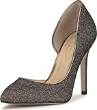 Jessica Simpson Women's Prizma D'Orsay Pump, Bronze/Black Sparkle, 7.5