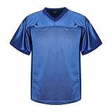 MESOSPERO Youth Football Jersey American Football Jersey Sports T-Shirt Blank Kids Football Practice Jersey (Blue, M)