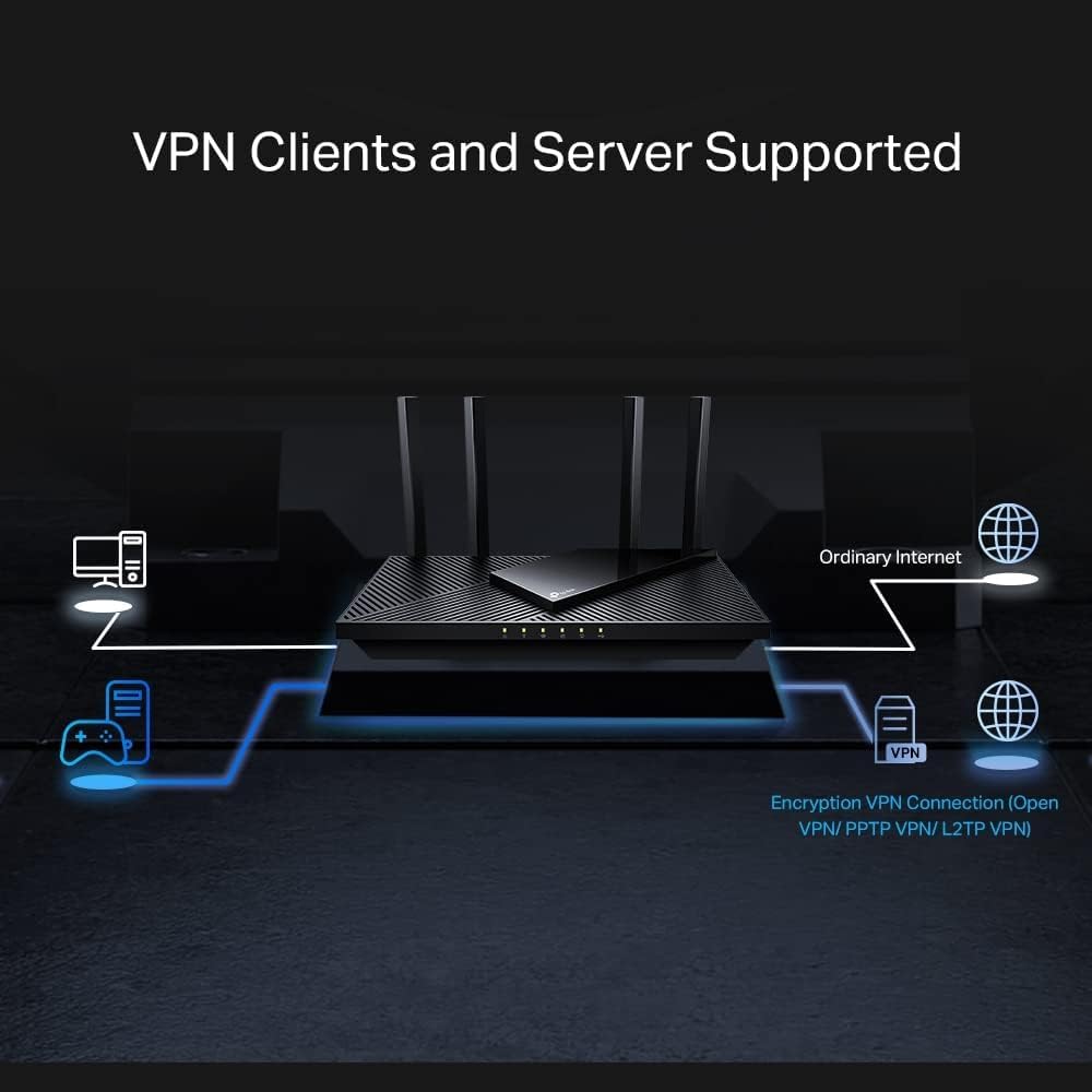 TP-Link Archer AX55 Routeur WiFi 6, Routeur WiFi AX 3000 Mbps bi-Bande, 5 Ports Gigabit, 4 antennes à Haute Performance, WPA3, Contrôle Parental, OneMesh, Antivirus intégré