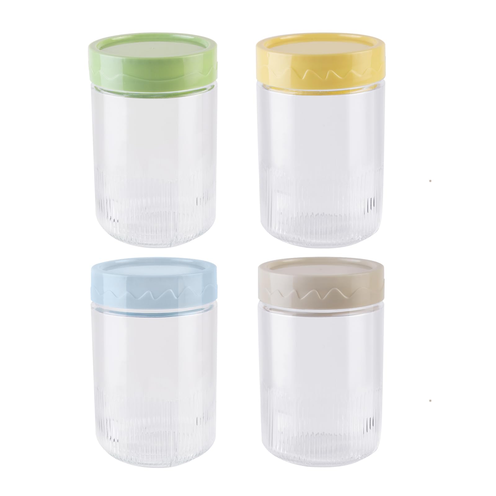 4 Pack Mason Jars 16 oz with Lids, Glass Jar with Screw Lid, Glass Jars with Airtight Lids for Overnight Oats, Pickles, Salad, Spice, Candy, Jam, Seasoning, Meal Prep Containers