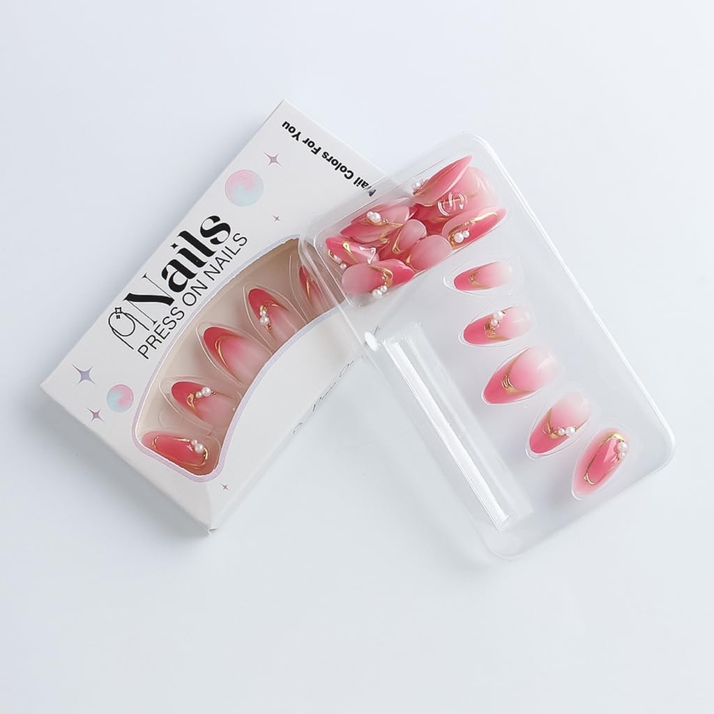 1 Box False Nails Fade Break Long Lasting Press stick Nails Gilded Design for Frequent Social Event