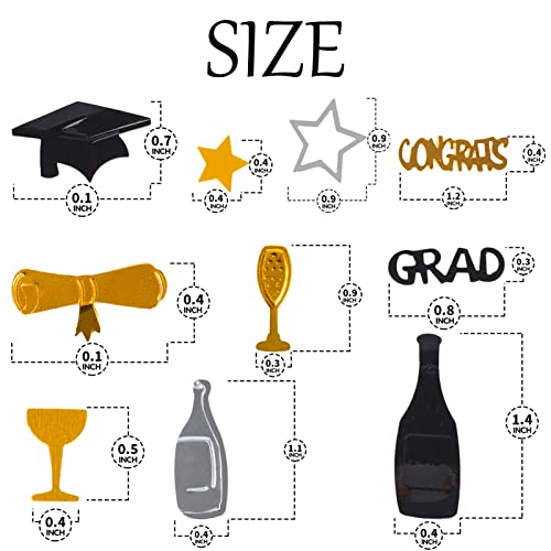 Image of FOIMAS Graduation Confetti,3000pcs /2.3oz Congrats Grad Graduation Table Confettis Class of 2026 for Congrats Grad Party Decoration,Gold and Black