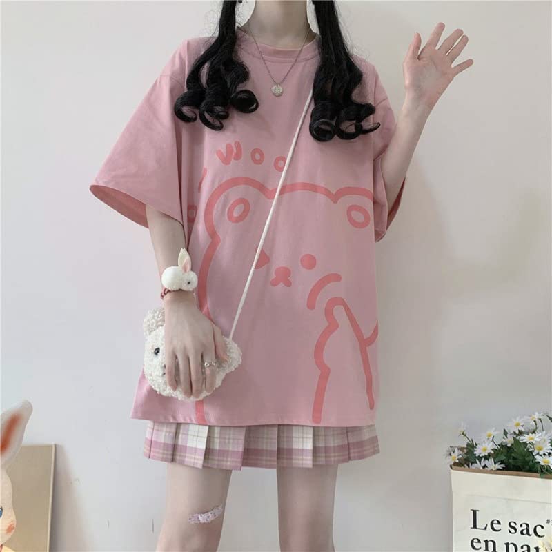 Womens Kawaii Shirt Aesthetic Shirts Harajuku Japanese Streetwear Kawaii Bear Graphic Tees Kawaii Oversized T Shirts2