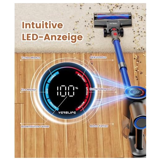 VersLife Kabelloser Staubsauger mit LED-Display