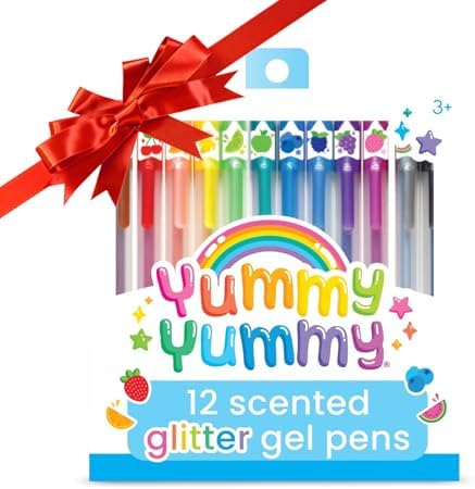 Scented Yummy Yummy Glitter Gel Pens Set of 12-1.00mm