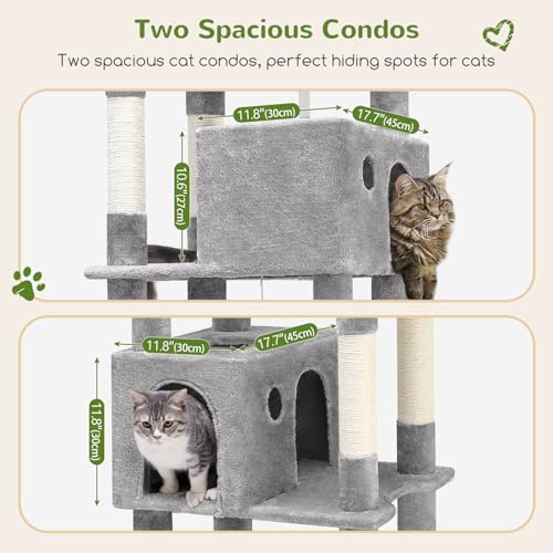 Image of Globlazer Giant Cat Tree for Indoor Large Cats, 83in, F83, Light Grey
