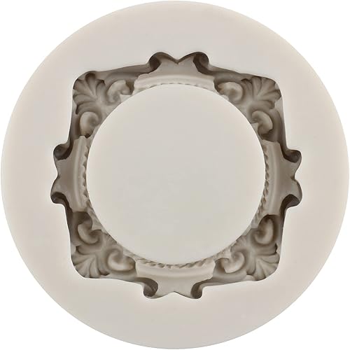 Miniatura 5 de MYPRACS Marcos de fotos de silicona, molde para marco de fotos, moldes de fondant, marco de estilo barroco, moldes de silicona para decoración de