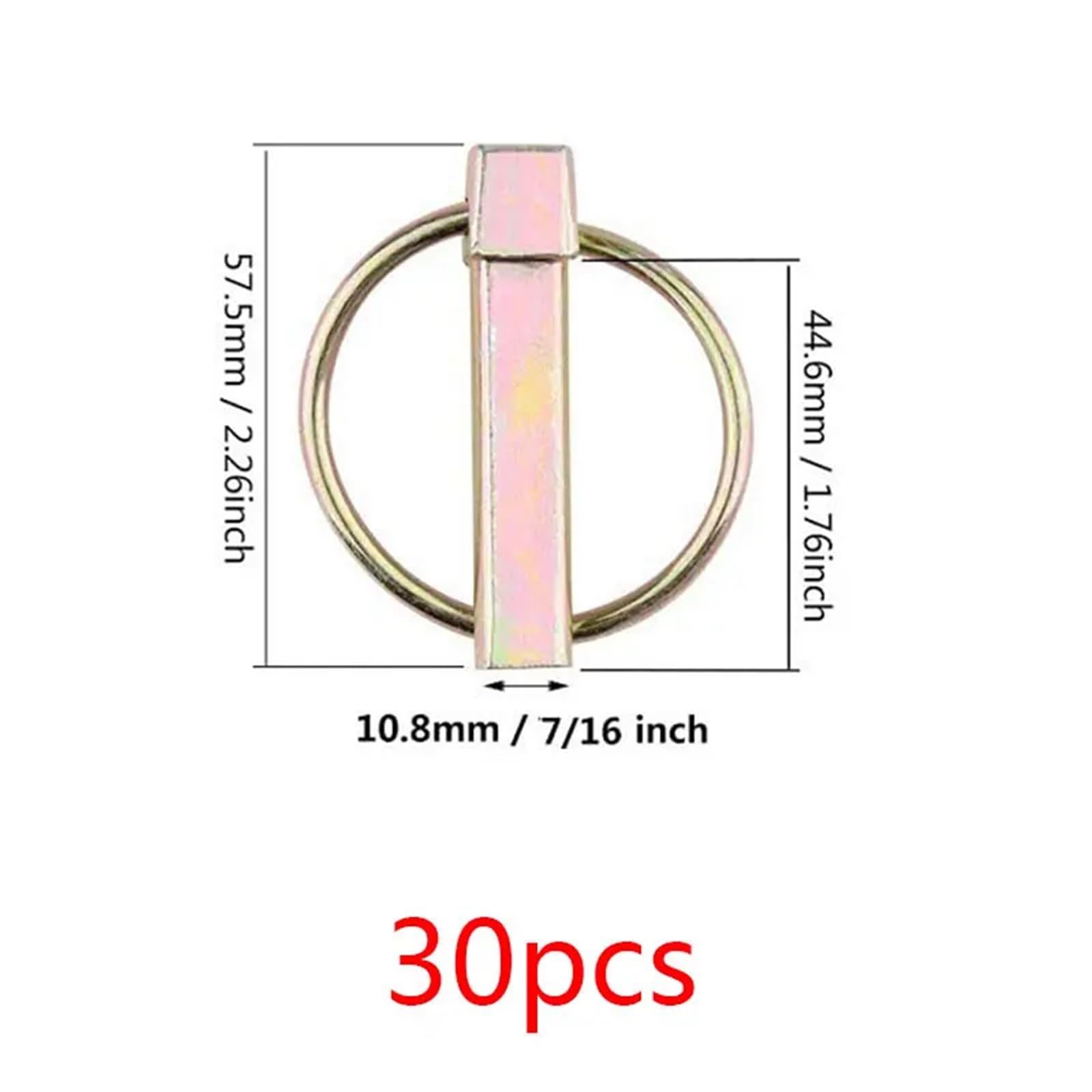Pasadores de seguridad de alta resistencia, Pasadores de enganche 3 puntos, paquete 50 tamaños variados for tractores, remolques y camiones(M11x45 (30pcs))