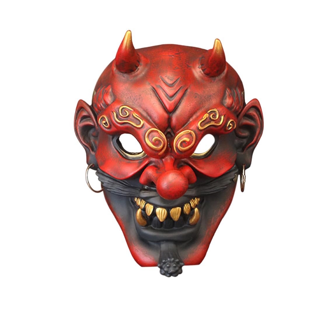 ExploTex Tengu Mask Japanese Style Painted Props Portable Masks for Halloween Cosplay (Red) Immersive Holiday Experience Enjoy Holiday Happiness
