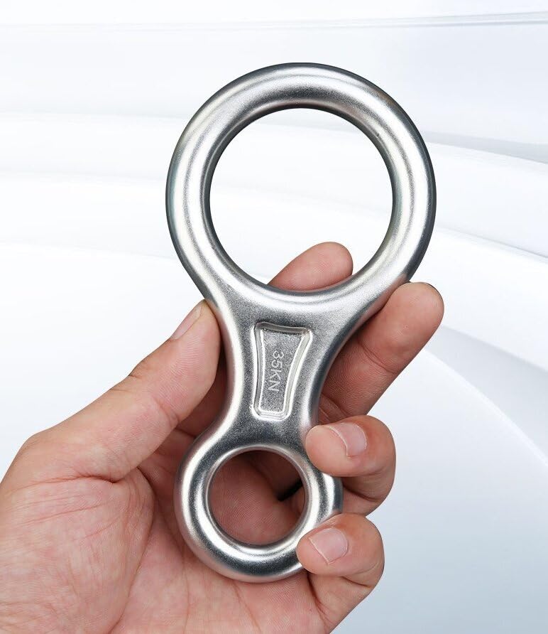 METOOLS Figure 8 Descenders Ring high Altitude Protection Speed Hook Anti-Fall Brake line Landing line Mitigation Rescue Figure 8 Ring (Silver)