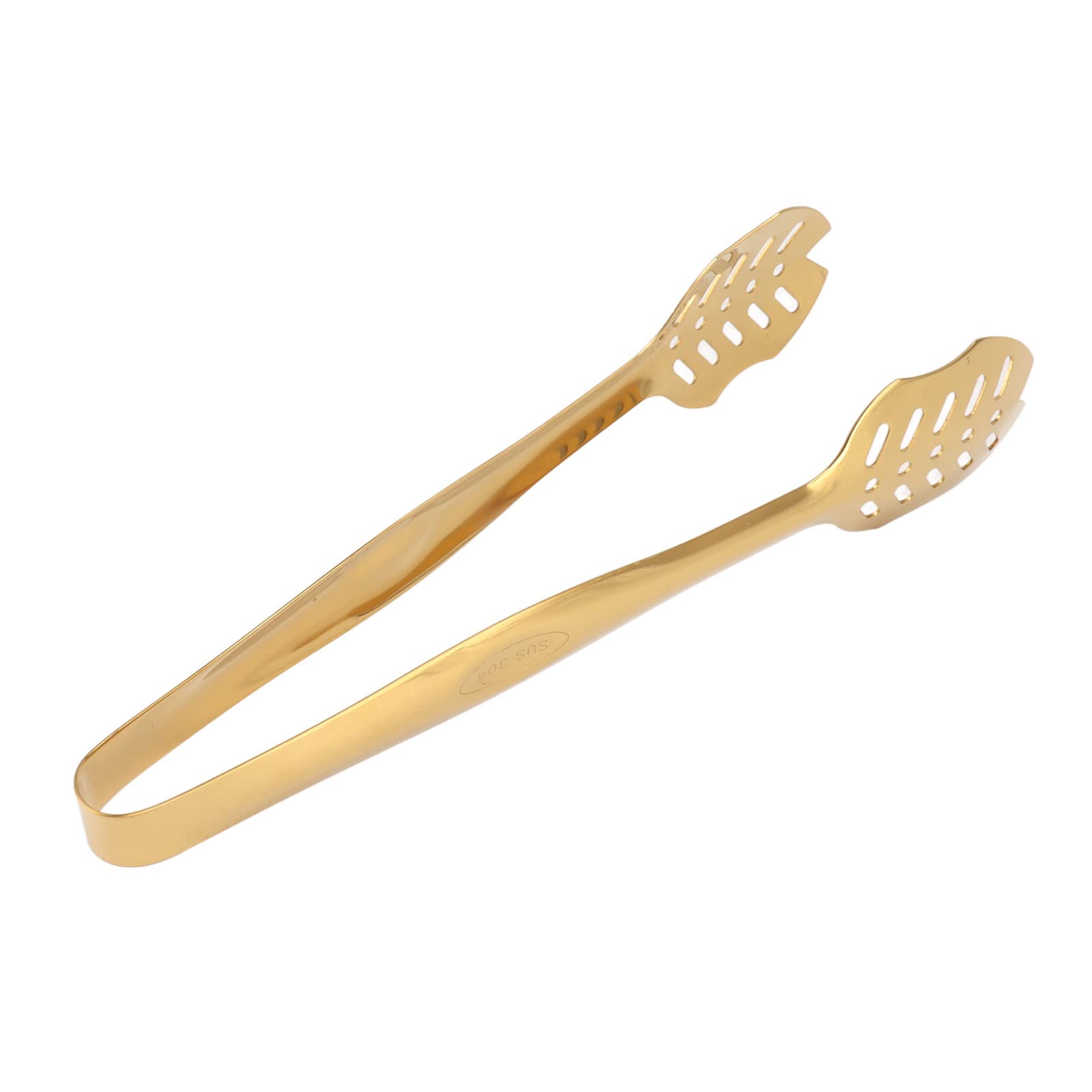 Pinzas de Cocina de Acero Inoxidable para Buffet, Barbacoa, Ensalada, Carne y Pan, Pinzas para Servir de Tamaño Regular en Color Oro