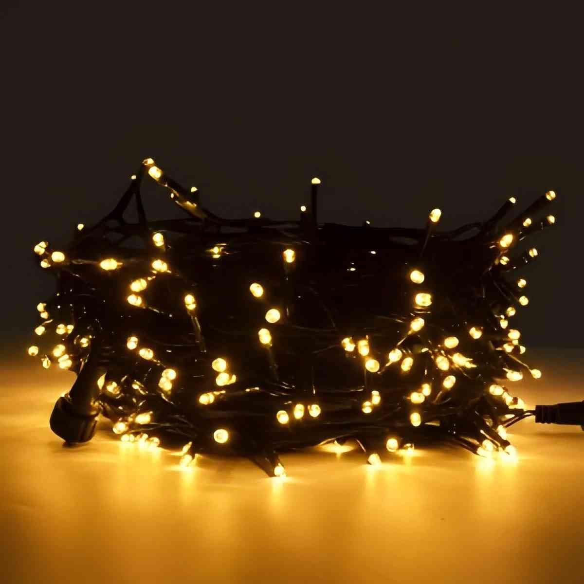 Elegear Guirnalda Luces Pilas, 40m 300 Led Blanco Cálido Luces de Hadas con 8 Modos Y Temporizador, Lus Navidad Exterior/Interior IP44 Resistente para Dormitorio, Fiesta, Boda, Blanco Cálido