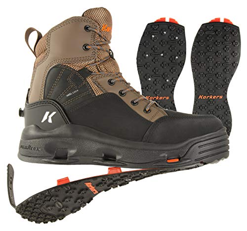 Korkers Buckskin Men's Wading Boots - Durable and Non-Corrosive - Includes Interchangeable Kling-On & Studded Kling-On Soles