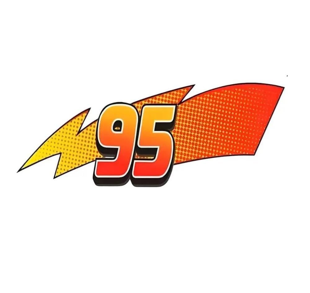 Number 95 and Lightning Car Stickers Scratch Blocking Self Adhesive Waterproof Decal