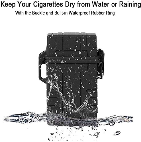 Skywin Waterproof Cigarette Case with Lighter - Airtight Cigarette Dry Box with Rechargeable Lighter - Dry Cigarette Case Protects Cigarettes from Water, Great for Outdoor Adventures (Black) - Image 6