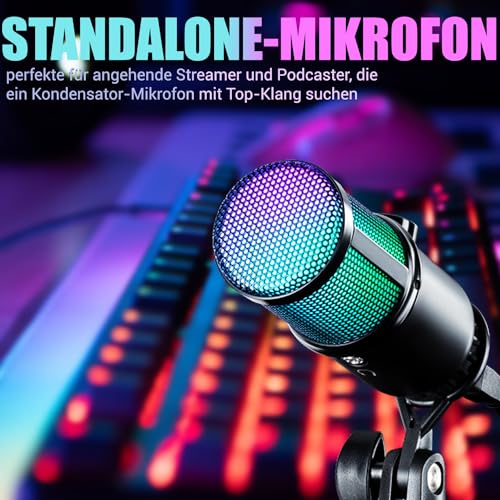 Microphone de jeu PC RVB Defender avec support USB ordinateur portable