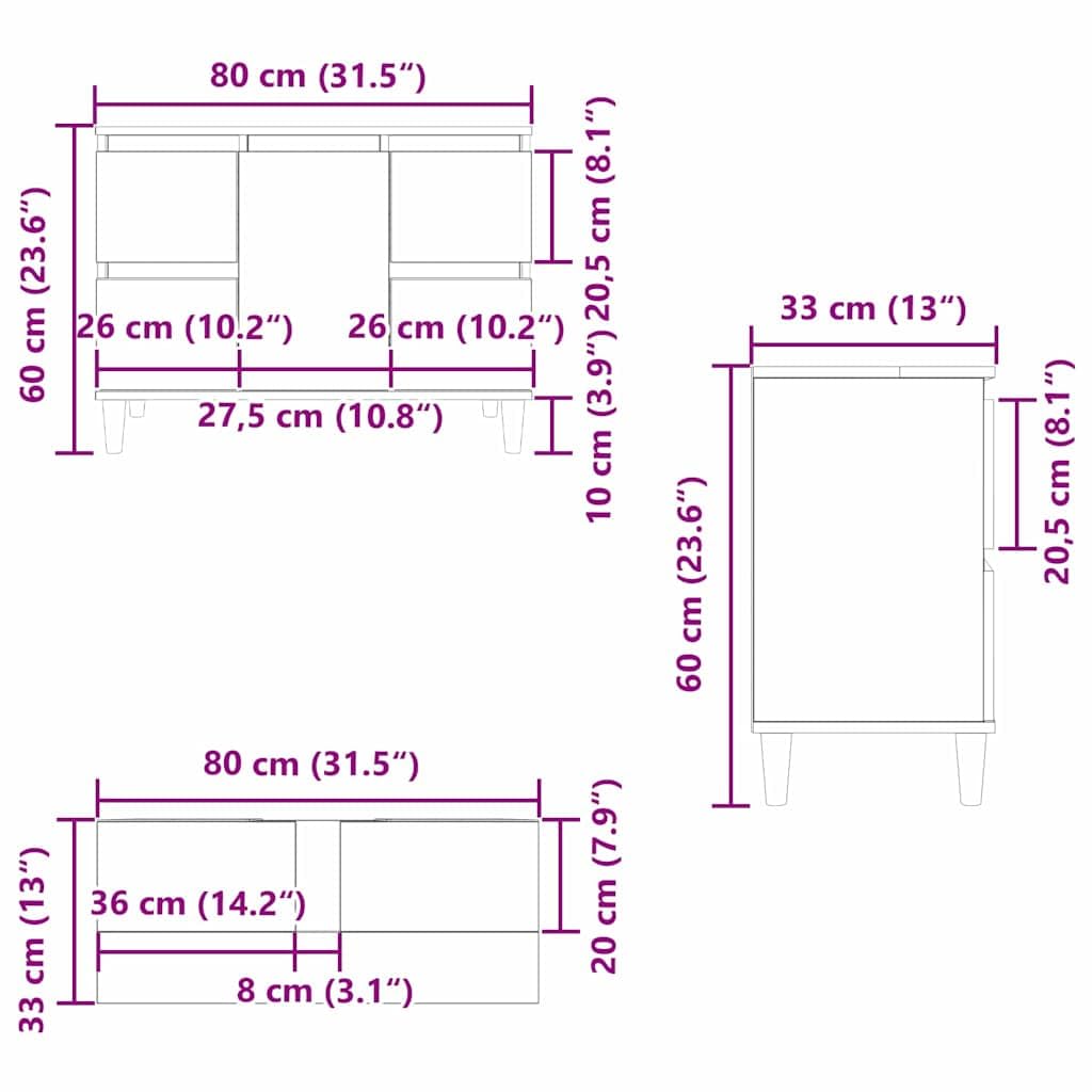 vidaXL Moderne Zwart Eiken Badkamerkast Samengesteld Hout Voldoende Opslag Met 2 Lades En 1 Scharnierdeur Stijlvolle Moderne Ontwerp Binnenmeubilair Voor Organisatie Oplossing Thuis Vanity