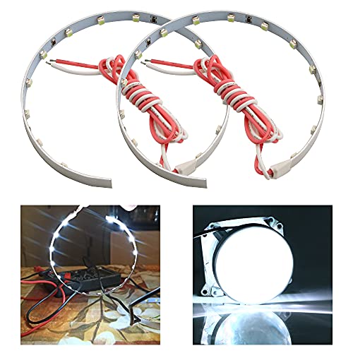 YONGMING LED Demon Eyes Halo Rings Devil Eyes kit for 2.5 inch Headlights Car Motorcycle Retrofit Projector Lens 3 inch 12V Angel Eye 1Pair