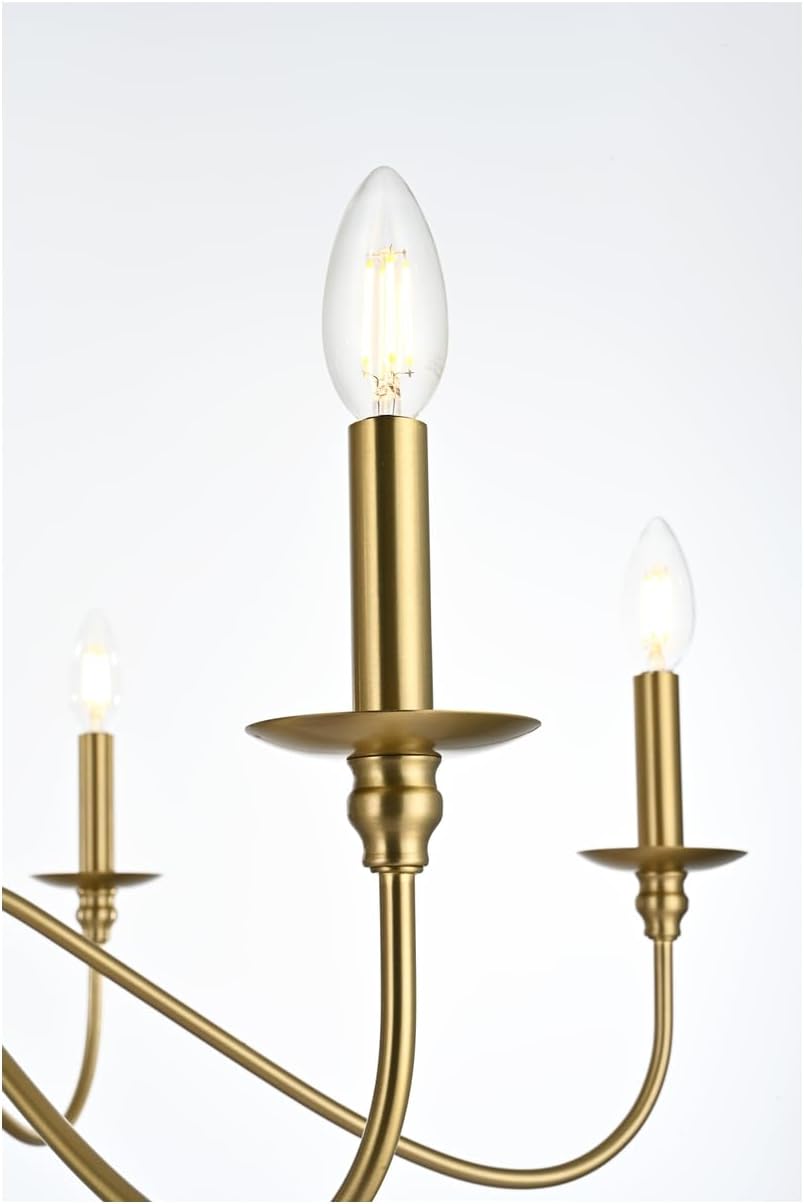 Rohan 36" 6-Light Transitional Metal Chandelier in Satin Gold