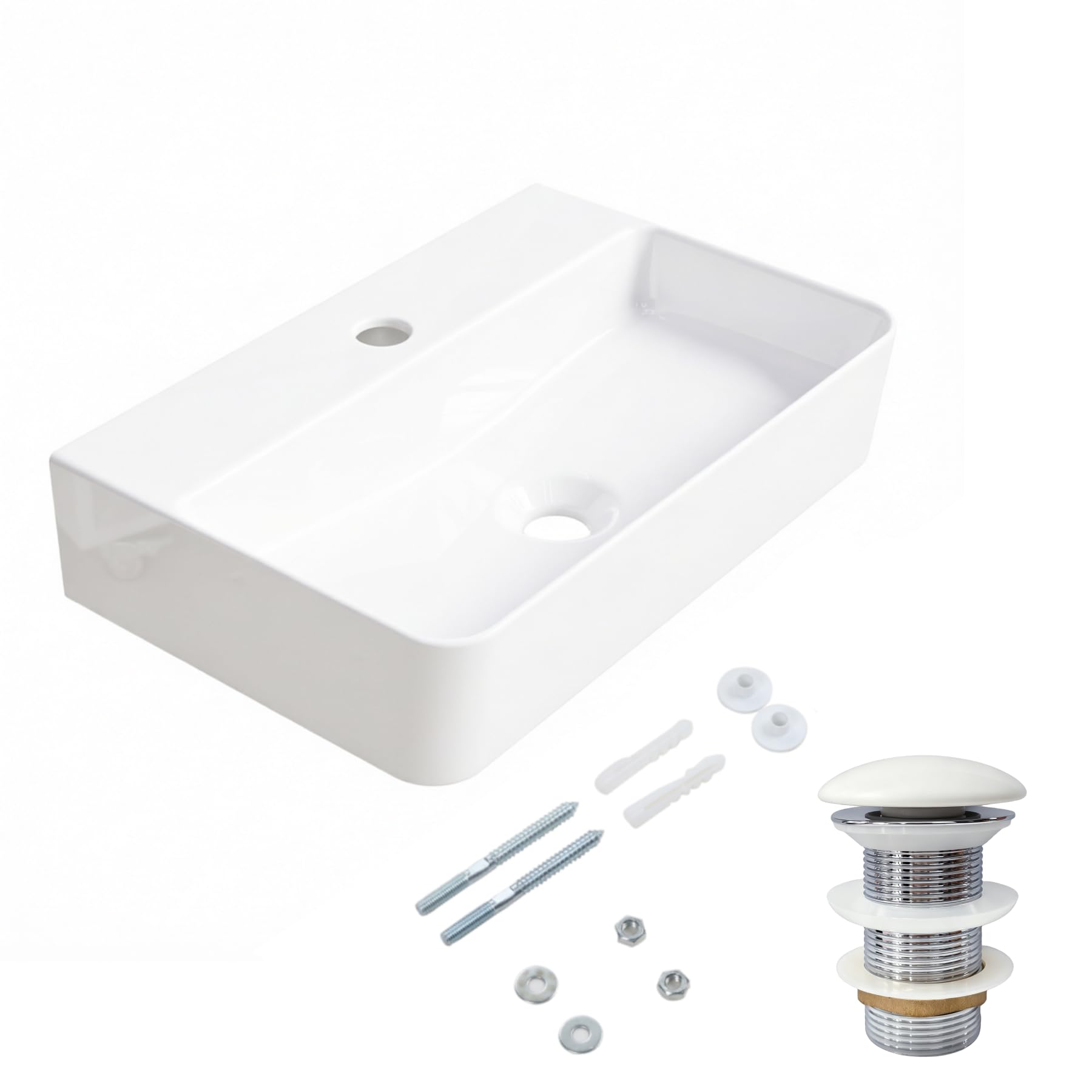 HOROW Lavabo de pared pequeño con desagüe