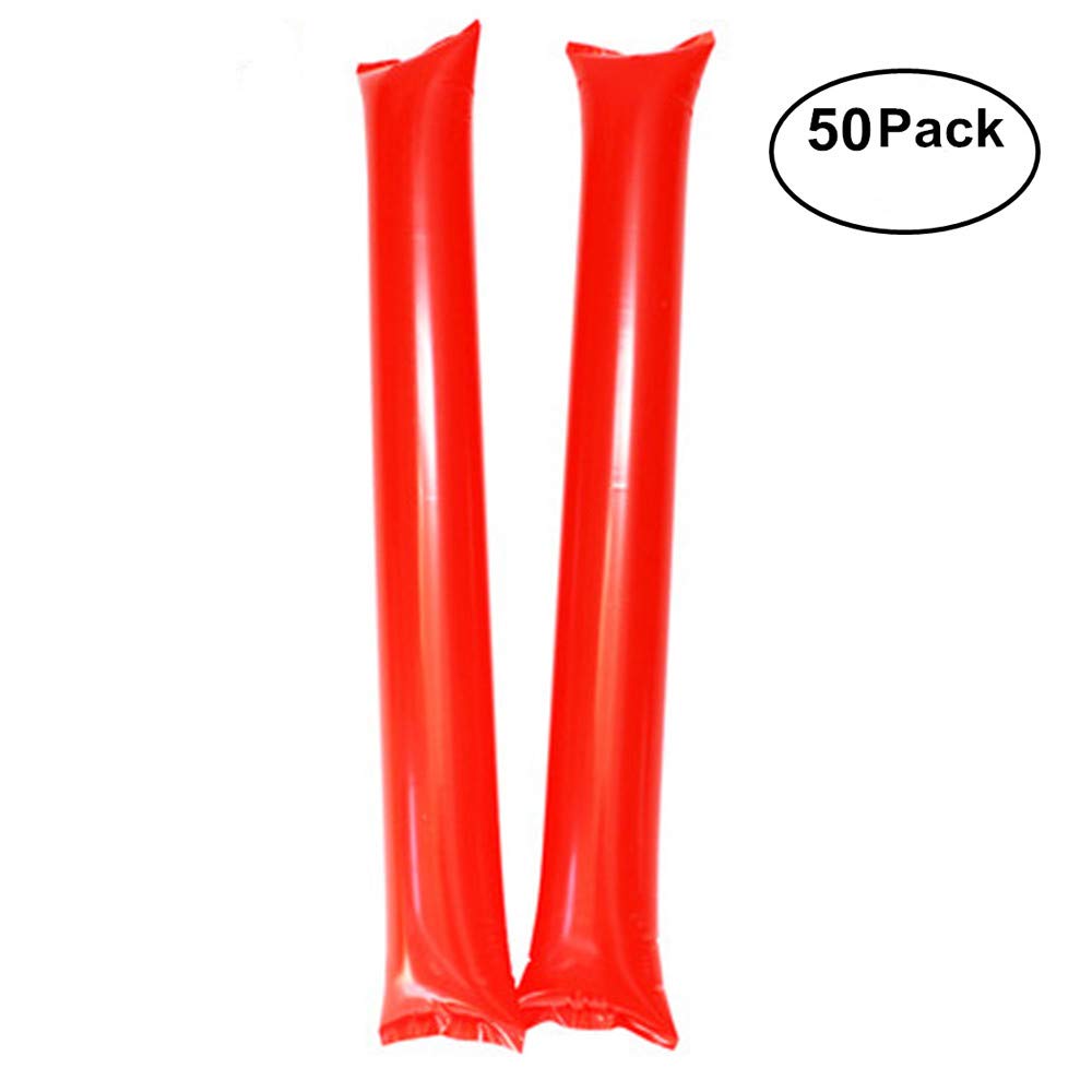 Siiziitoo (Red) - Thunder Sticks, Inflatable Stadium Noisemakers Bam Bam Cheer Sticks Blow Bar Inflatable Boom Sticks Noisemakers Stick Basketball Football Noisemakers Party Favours (Red)