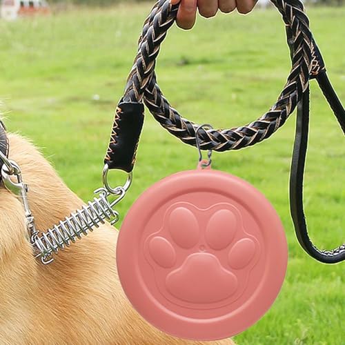 Hundenapf für Unterwegs, Tragbar Auslaufsicher Trinknapf Fressnapf mit Deckel und Karabiner, Haustier Reisenapf Fressnapf für Hunde Katzen, Ideal für Reisen, Spaziergänge & Alltag (370 ml) (Rosa)