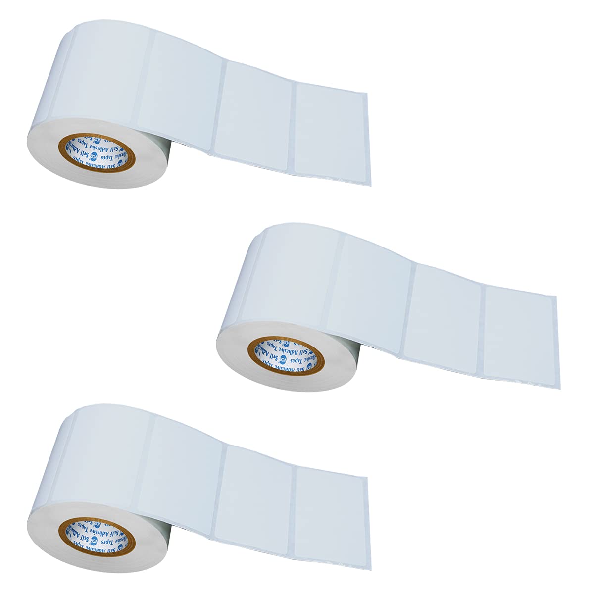 VCR 2.5 x 1.5 Direct Thermal Barcode Label Sticker - 2.5 x 1.5 inches - 60mm x 40mm - 500 Labels Per Roll - Pack of 3 Rolls - White Self Adhesive Sticker for Printing Barcoding Labels 1 inch core