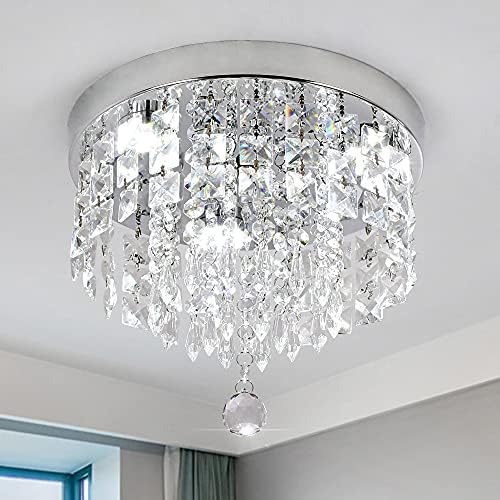 Lámpara Techo LED Moderna - Cristal Y Acero 18W (6500K Blanco Frío)