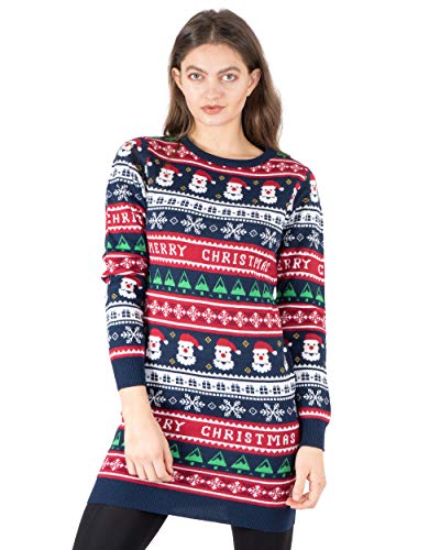 NOROZE Vestidos para Mujer Árbol de Navidad Suéter de Punto Vestido de Traje Jersey de Navidad Damas Túnica Tops