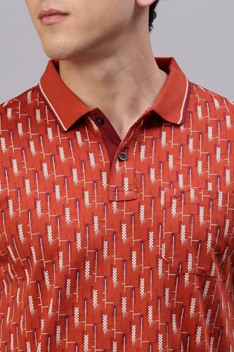 Image of Classic Polo Men's Half Sleeve Polo Neck Slim Fit All Over Print T-Shirt