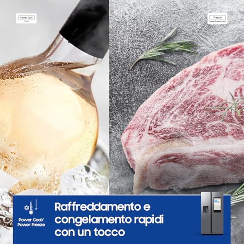 Samsung Frigorifero Side By Side Family Hub RS90F67BET/EF Con Dispenser Acqua/Ghiaccio, Wifi Con Ai Energy Mode, Smart Cooling, Spacemax, 614 L, Lxaxp: 91,2 X 178,4 X 72,6 Cm, Metal Inox - 11