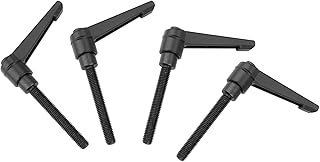 Pissente 4PCS Adjustable Fixing Handle Metal Machine Knobs, Adjustable M8 Clamping Lever, Stainless Steel Handle for Machinery Equipment (Screw Length 50MM)