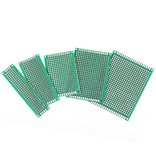 FTCBlock 50 Pcs Double Sided PCB Board Prototype Kit Soldering 5 Sizes Universal Printed Circuit Board for DIY and Electronic Project